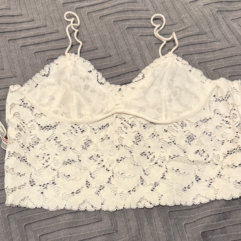 Intimately Free People Cream Lace Longline Bralette - Picture 4 of 9